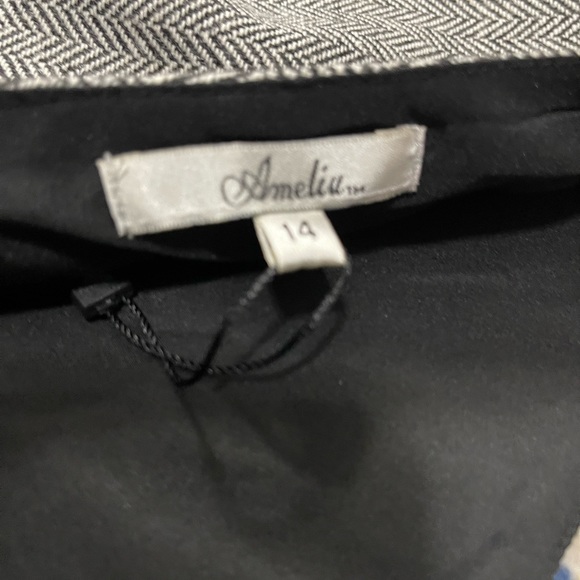 Classy Wool Lined Dress with Vegan Leather Flutter Sleeve - Picture 4 of 5